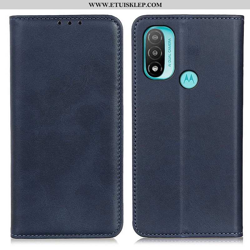 Etui Na Telefon do Moto E40 / E30 / E20 Etui Folio Elegancka Dwoina Skórzana